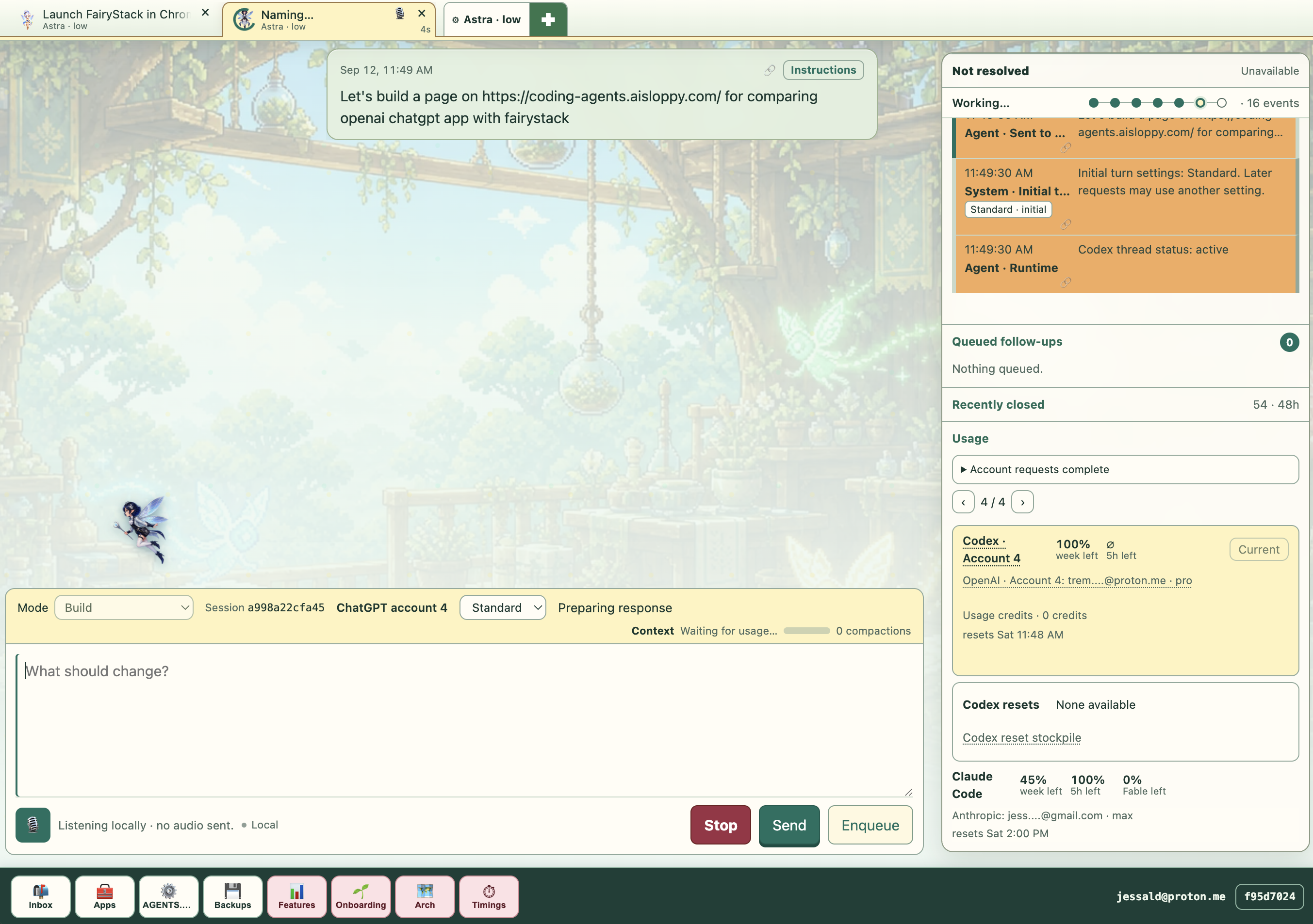 FairyStack screenshot supplied by the operator.